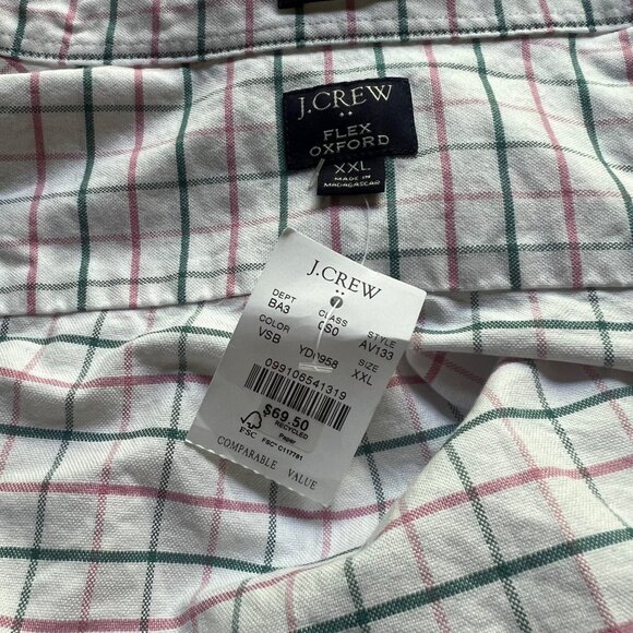 J.Crew Flex Oxford Slim Untucked Men's XXL Button Down 100% Cotton Shirt - Picture 6 of 15